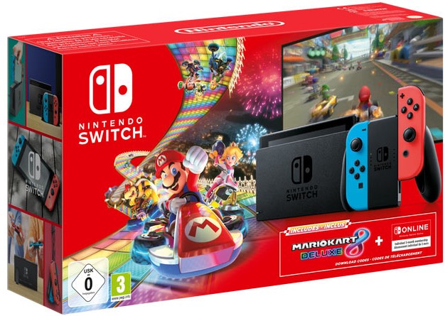 Nintendo Switch + Mario Kart 8 + Abbonamento Online 3 Mesi (Neon)