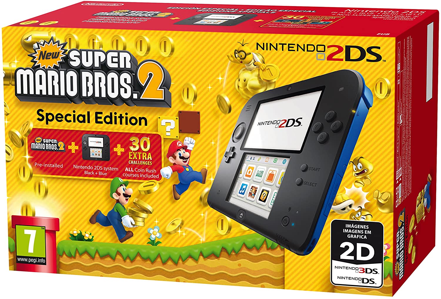 Nintendo 2DS + New Super Mario Bros 2 (Nero E Blu)