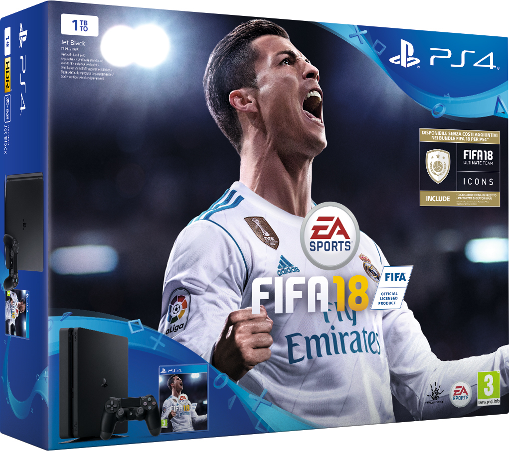 PS4 1TB Slim + FIFA 18 (E Chassis)