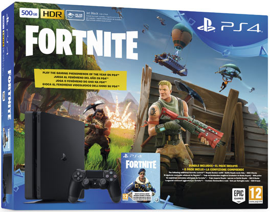 PS4 500GB Slim + Fortnite Contenuto Aggiuntivo (E Chassis)