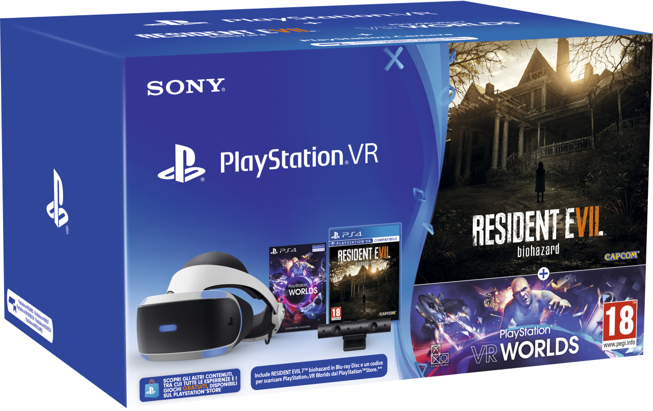 Playstation VR + Playstation Camera V2 + VR Worlds + Resident Evil 7