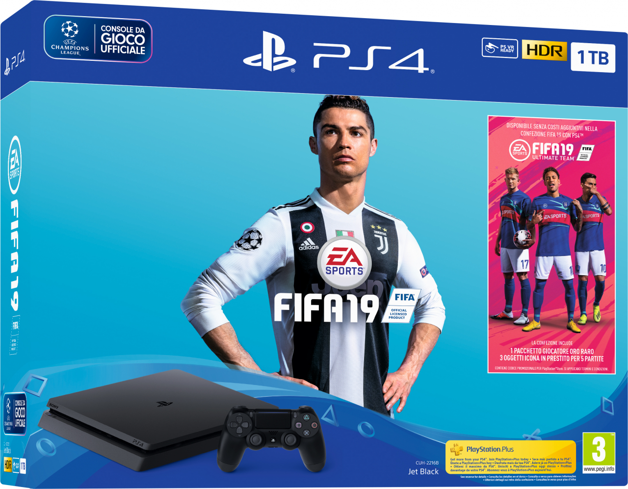 PS4 1TB Slim (F Chassis) + FIFA 19