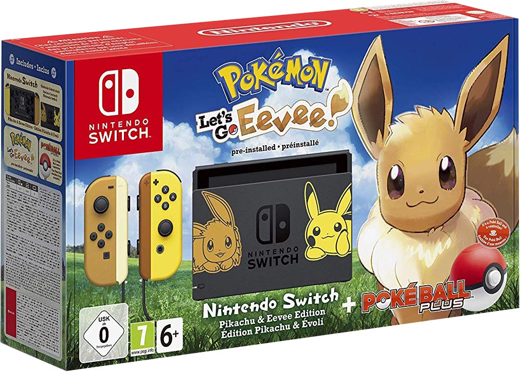 Nintendo Switch + Pokemon Let's Go Eevee + Poke Ball Plus