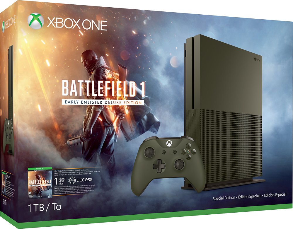 Xbox One S 1TB + Battlefield 1 Early Enlister (Deluxe Edition)